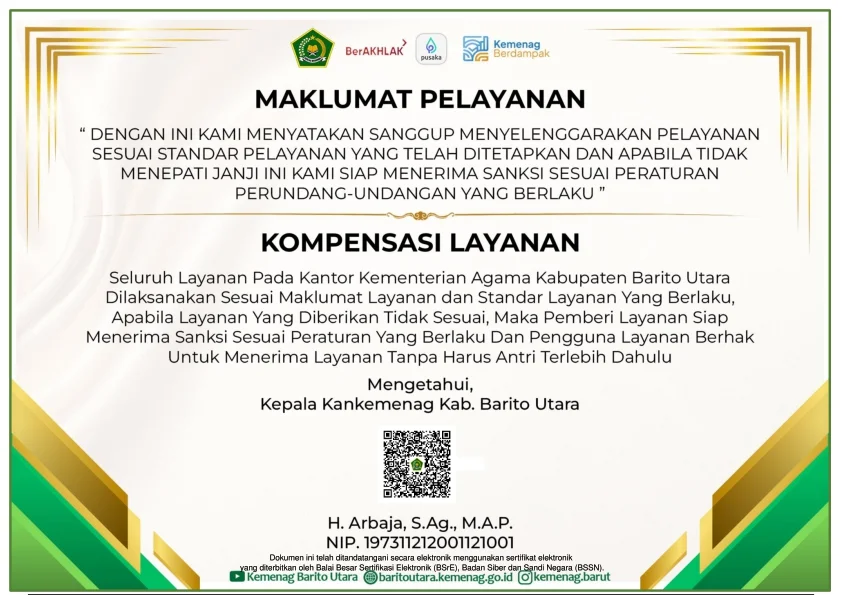 Kompensasi Layanan Kemenag Barito Utara